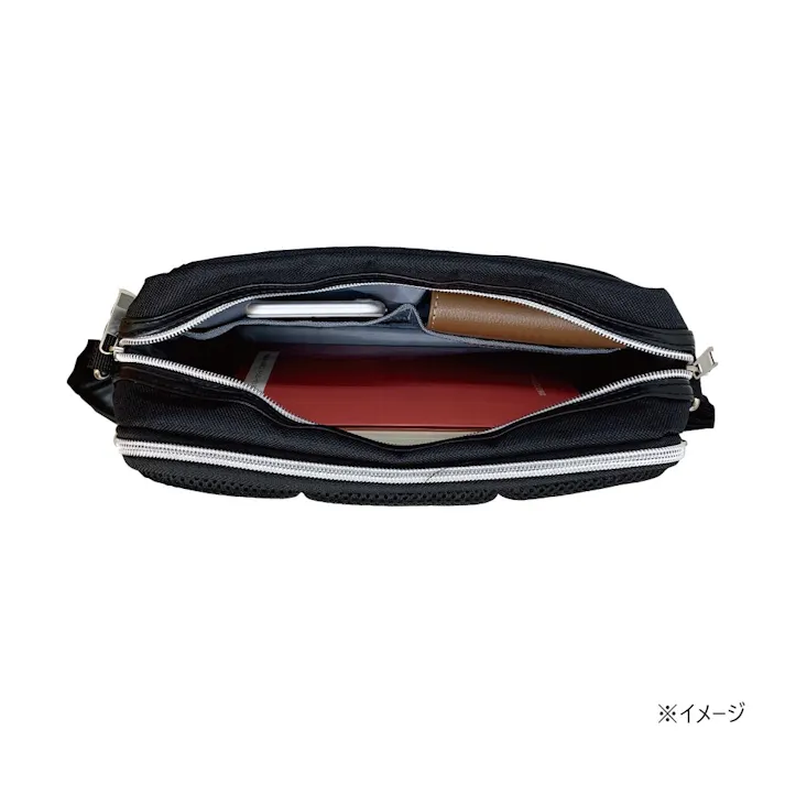 マチ付きショルダーバッグ 8259 ブラック