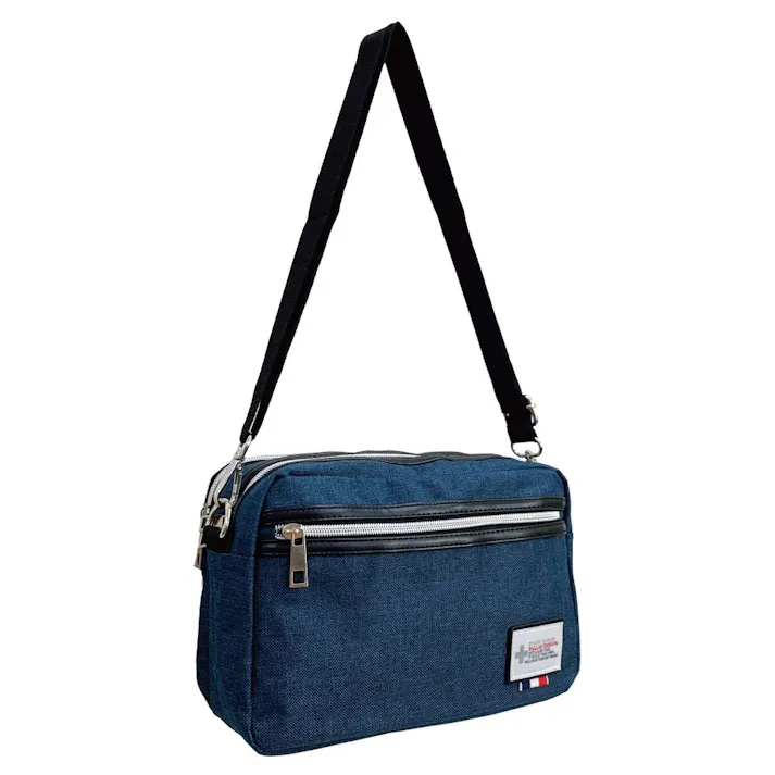 マチ付きショルダーバッグ ネイビー 8259