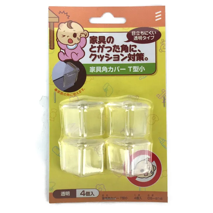 家具角カバー T型小 透明 T型 4個入