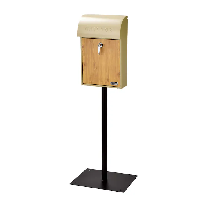 壁掛けポスト GALVA グレージュ&パイン 幅28.5cm 高さ45.5cm 奥行15.5cm