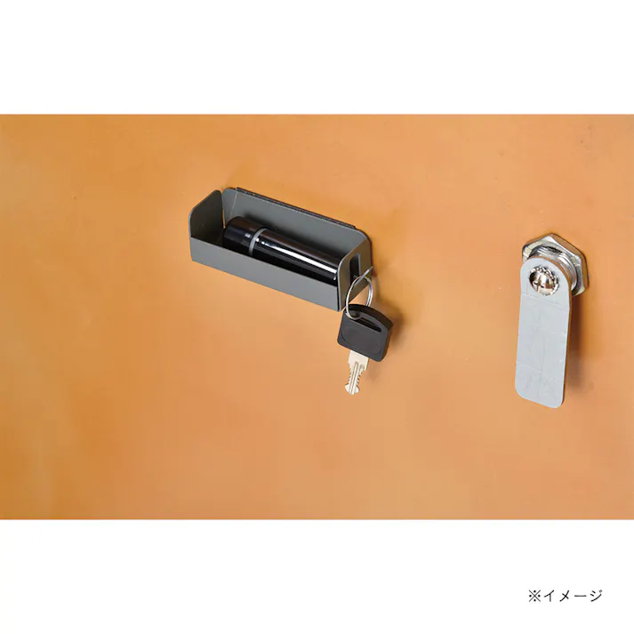 宅配ボックス付ポスト ガルバ グレー&チーク 幅44cm 高さ85cm 奥行36cm