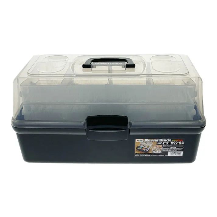 JEJアステージ i-BEAM シェルフボックス ブラック/クリア SP-500G2-BK 幅44cm 奥行23cm 高さ22cm