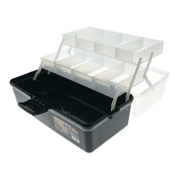 JEJアステージ i-BEAM シェルフボックス ブラック/クリア SP-500G2-BK 幅44cm 奥行23cm 高さ22cm