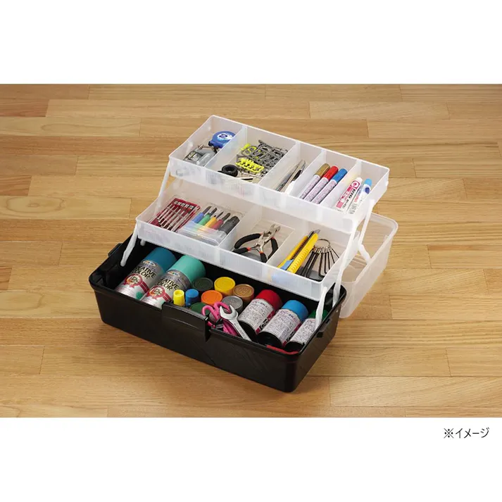 JEJアステージ i-BEAM シェルフボックス ブラック/クリア SP-500G2-BK 幅44cm 奥行23cm 高さ22cm