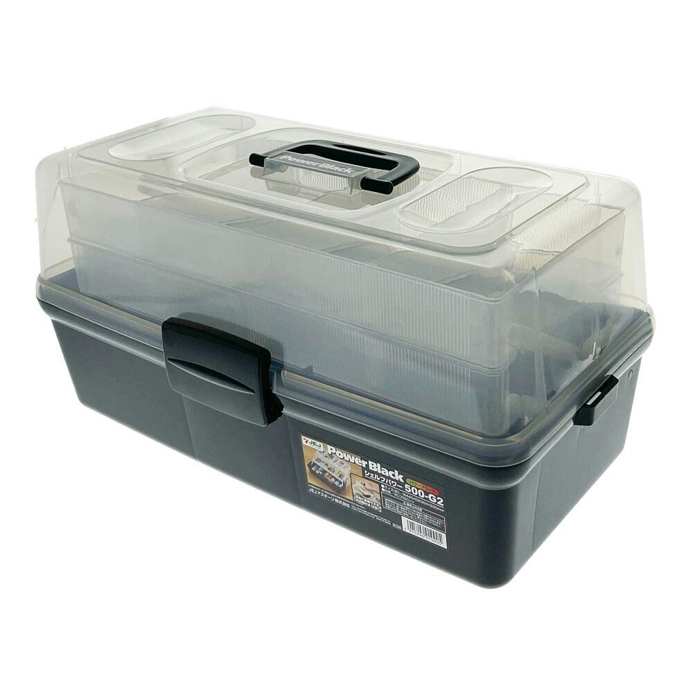 JEJアステージ i-BEAM シェルフボックス ブラック/クリア SP-500G2-BK