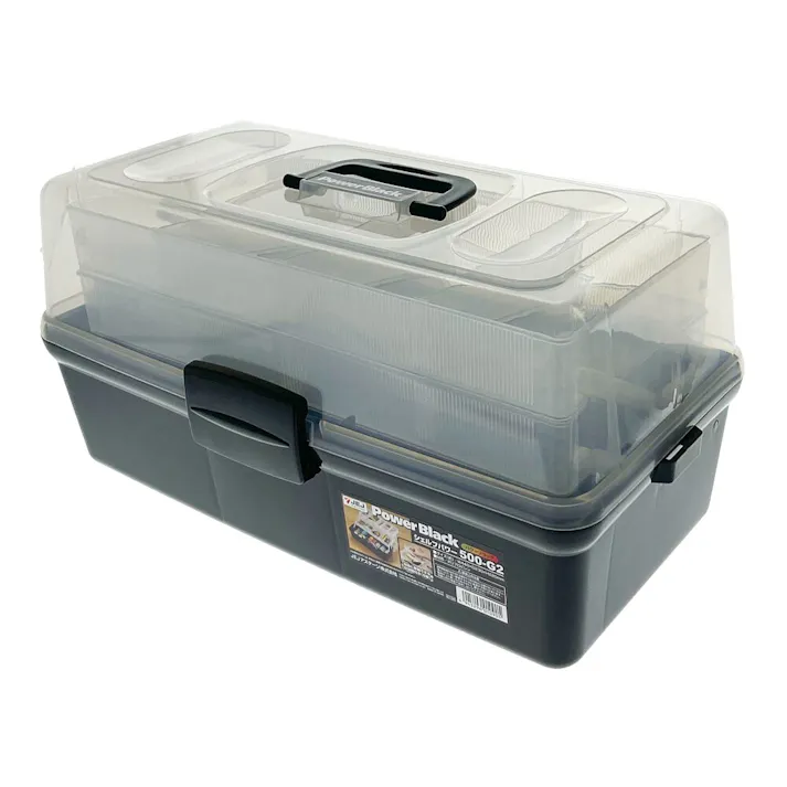 JEJアステージ i-BEAM シェルフボックス ブラック/クリア SP-500G2-BK 幅44cm 奥行23cm 高さ22cm