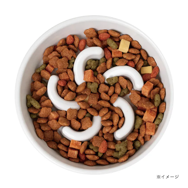 犬用 高さがある早食い防止食器 S ホワイト