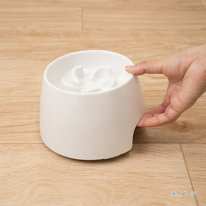 犬用 高さがある早食い防止食器 S ホワイト