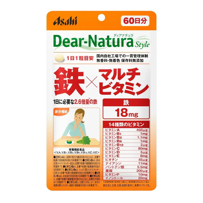アサヒグループ食品 ディアナチュラ スタイル 鉄×マルチビタミン 60日分
