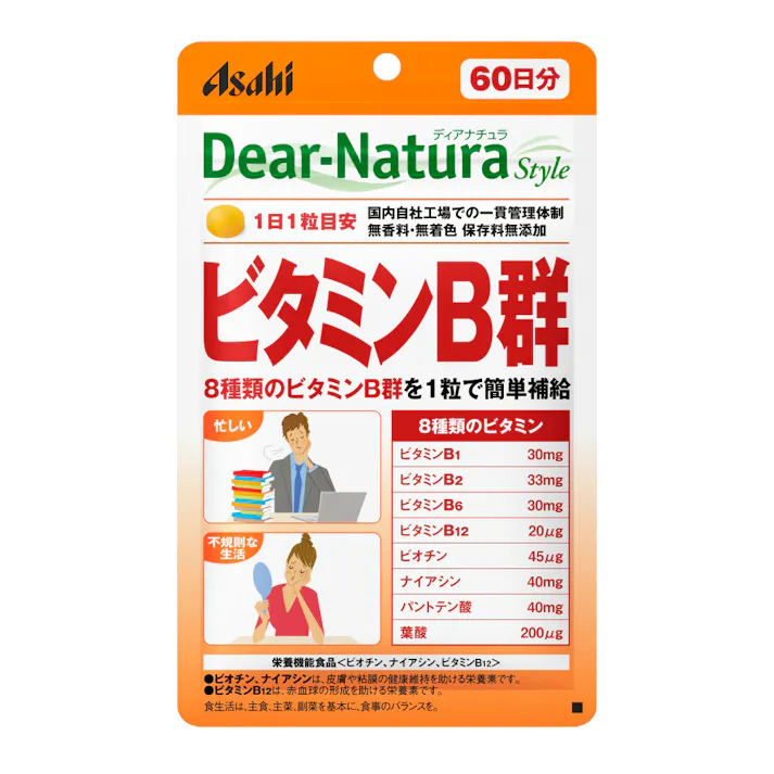 アサヒグループ食品 ディアナチュラスタイル ビタミンB群 60日分