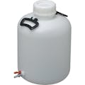 【CAINZ-DASH】瑞穂化成工業 ポリタンク　広口瓶　ボールコック付　２０Ｌ　乳白色 0741【別送品】