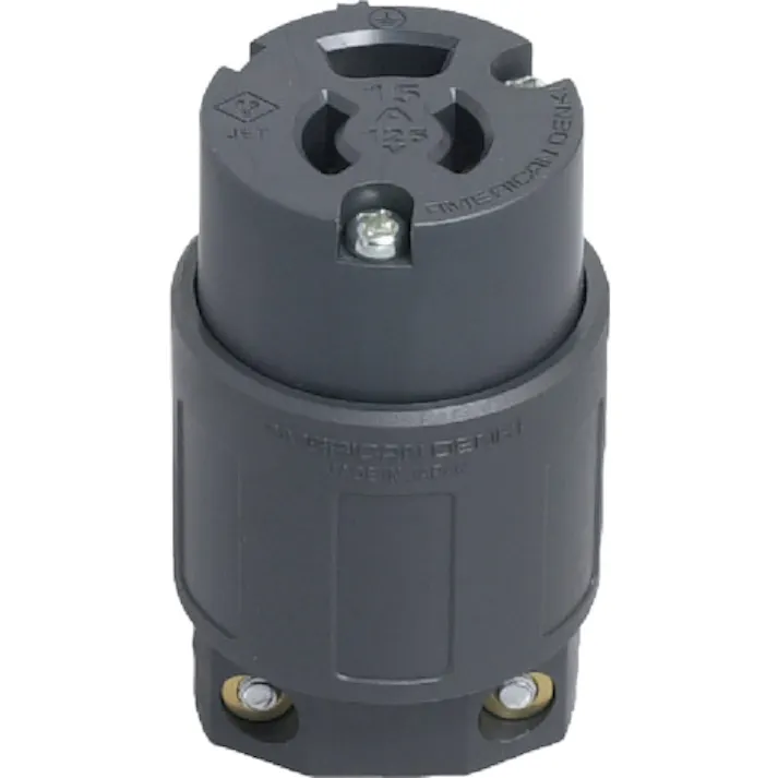 【CAINZ-DASH】アメリカン電機 抜止形 ナイロンコネクタボディ 接地2P15A125V 7114GNZ【別送品】