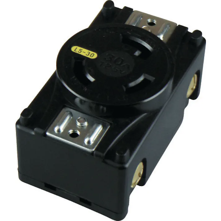 【CAINZ-DASH】アメリカン電機 引掛形 パネル用コンセント 接地2P30A125V 3310-P-L5【別送品】