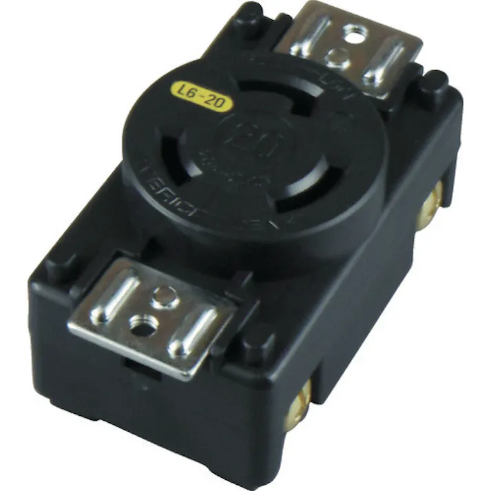 【CAINZ-DASH】アメリカン電機 引掛形 パネル用コンセント 接地2P20A250V 3220-P-L6【別送品】