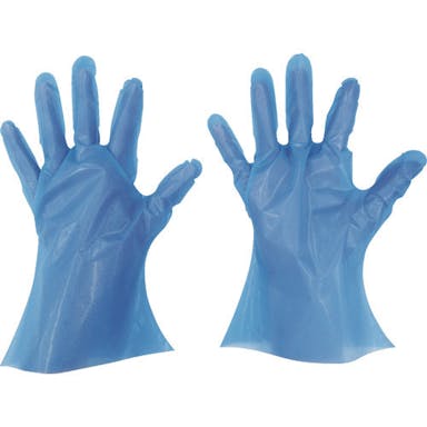 【CAINZ-DASH】東京パック 使い捨て手袋　ニューマイジャストエコノミー化粧箱　Ｓ　ブルー BNEK-S【別送品】