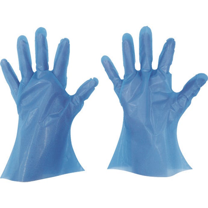 【CAINZ-DASH】東京パック 使い捨て手袋　ニューマイジャストエコノミー化粧箱　Ｍ　ブルー BNEK-M【別送品】