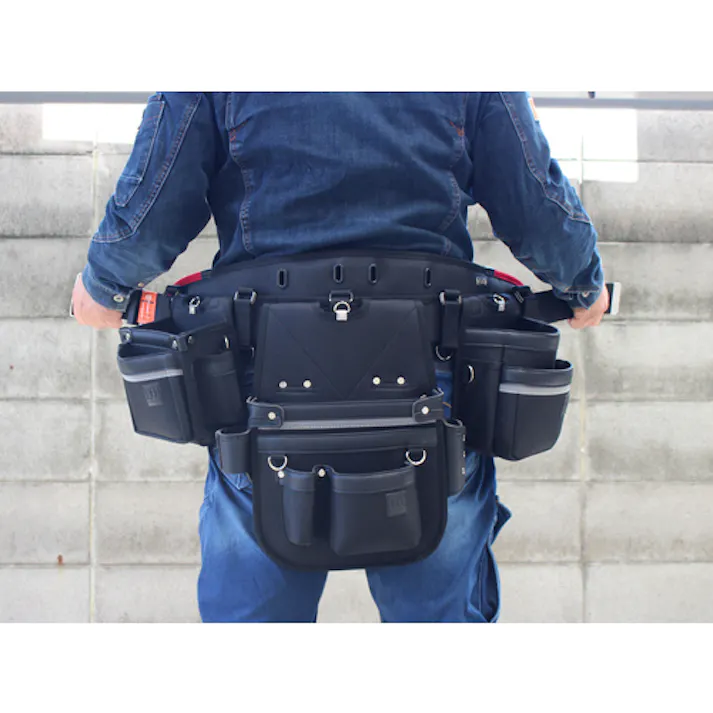 【CAINZ-DASH】基陽 エアー式サポーターベルト 黒/緋 5250-KR【別送品】