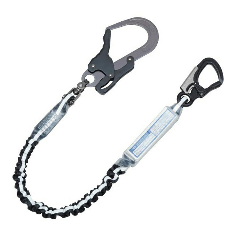 基陽 KH じゃばら剣アルミ自在小フック ランヤード 黒/反射シルバー