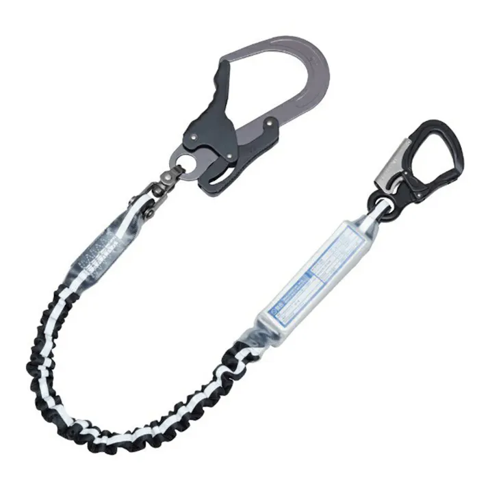 基陽 KH じゃばら剣アルミ自在小フック ランヤード 黒/反射シルバーライン S1J6WS-17