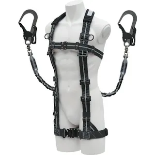 【CAINZ-DASH】基陽 フルハーネス じゃばらストレッチ I型+2丁掛けランヤード セット IPGSLJPWS2【別送品】