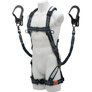 【CAINZ-DASH】基陽 フルハーネス X型+2丁掛けランヤード セット XPNBLJPWB2【別送品】