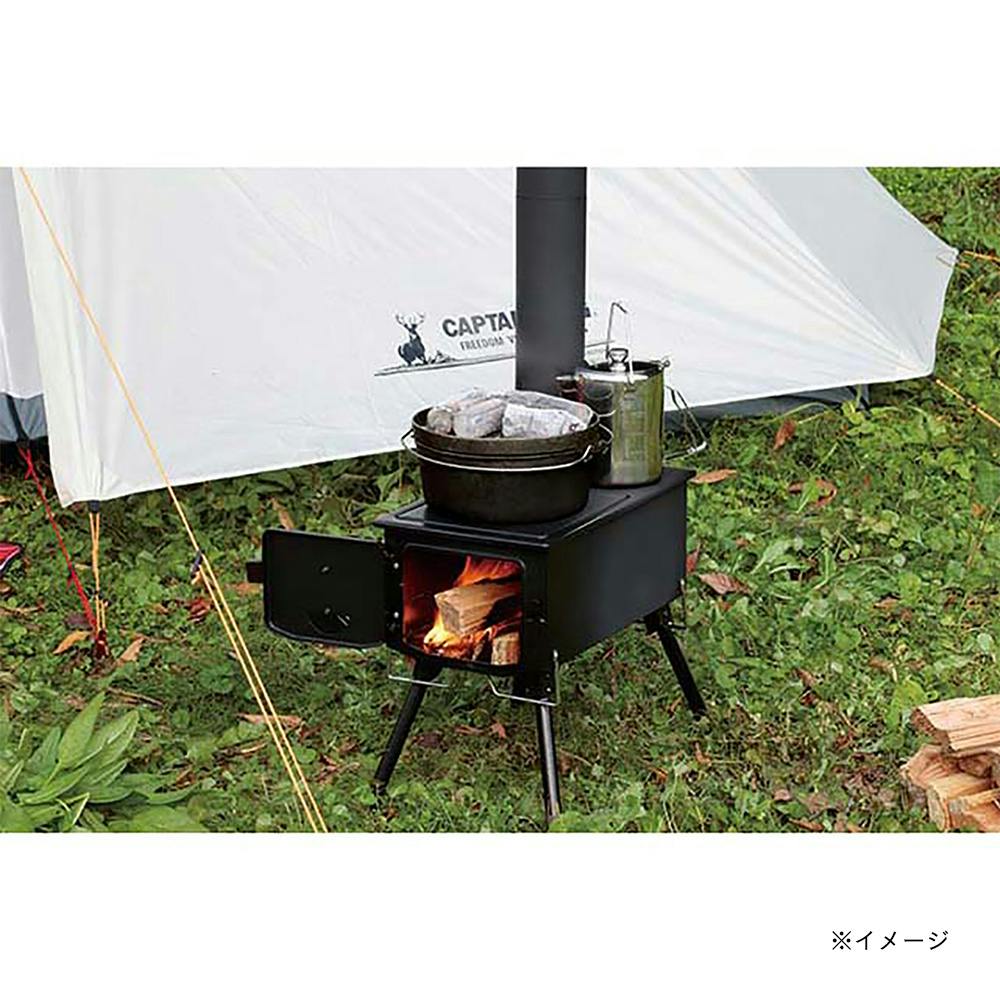 キャプテンスタッグ CAPTAIN STAG KAMADO かまど 煙突ガラス窓付角型ストーブ UG-75 | キャンプ・バーべーキュー用品 |  ホームセンター通販【カインズ】