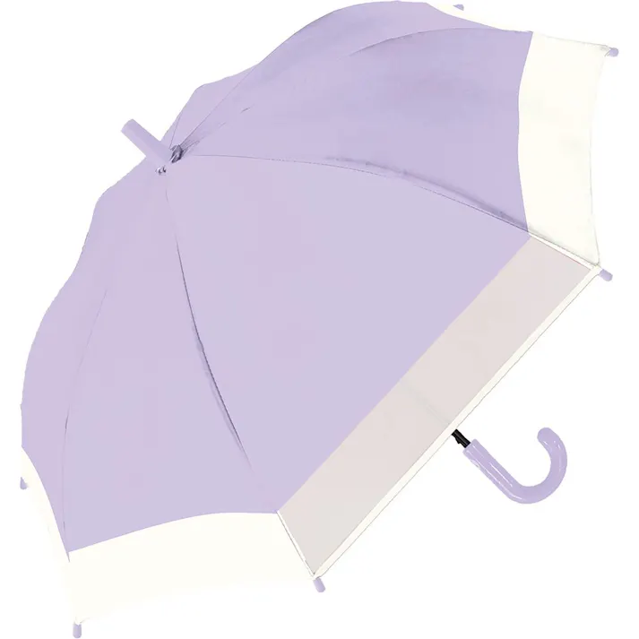 UV 子供 バイカラー長傘窓付き 50cm パープル