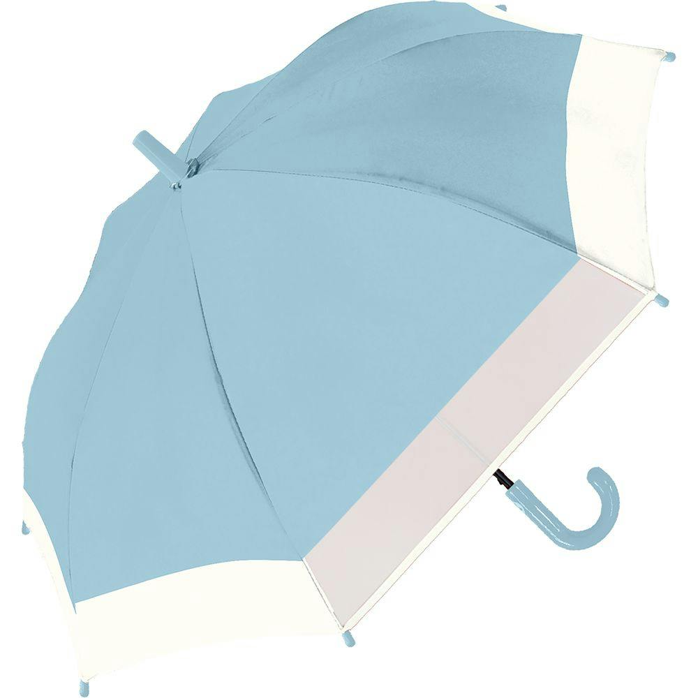 UV 子供 バイカラー長傘窓付き 50cm サックス