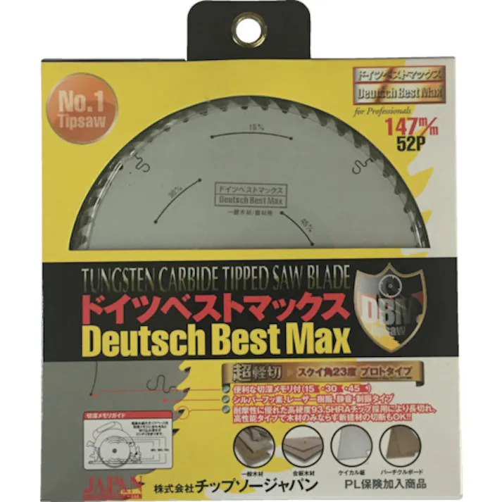 【CAINZ-DASH】チップソージャパン 『ベストマックス/フッ素』一般木工用/集成材用 147×52P DB52-147F【別送品】