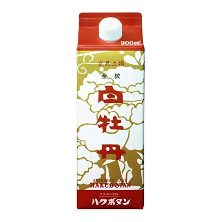 (広島県)広島県上撰 白牡丹 金紋パック 900ml【別送品】