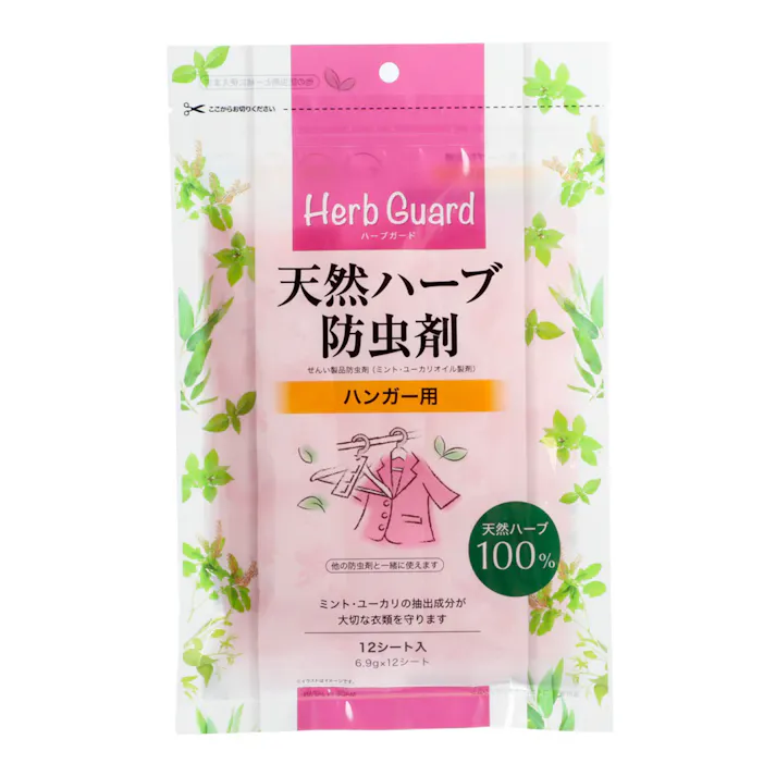 宇部マテリアルズ 天然ハーブ防虫剤 ハンガー用 12シート入