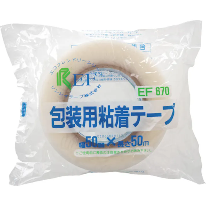 【CAINZ-DASH】リンレイテープ 包装用PEワリフテープ EF670 50×50 半透明 EF670-50X50【別送品】
