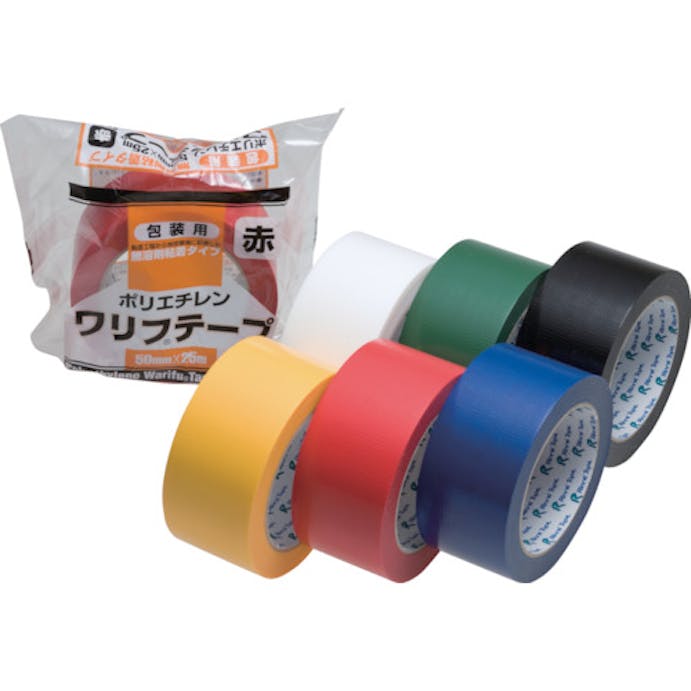 【CAINZ-DASH】リンレイテープ 包装用ＰＥワリフテープ　ＥＦ６７４　５０×２５　白色 EF674-50X25-WH【別送品】