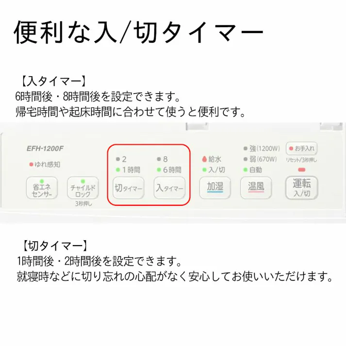 ダイニチ工業 加湿セラミックファンヒーター 人感・温度センサー付 ホワイト EFH1200F(W)
