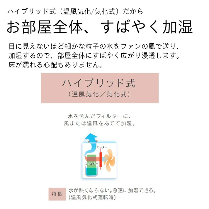 ダイニチ工業 ハイブリッド式加湿器 4.7L 木造和室14.5畳プレハブ洋室24畳 ホワイト HD-C900G