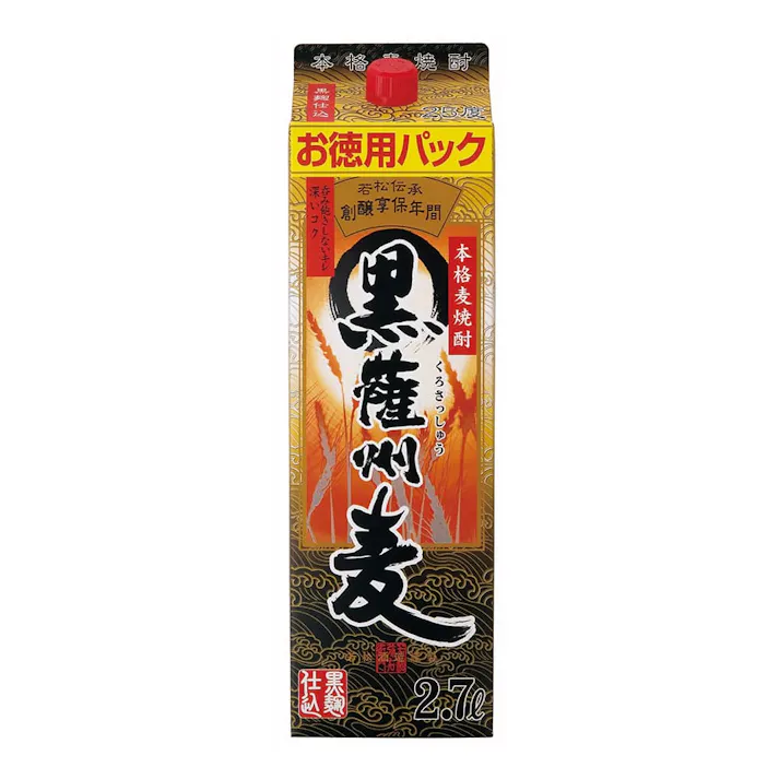 (鹿児島県)黒薩州 麦 25度 パック 2.7L【別送品】