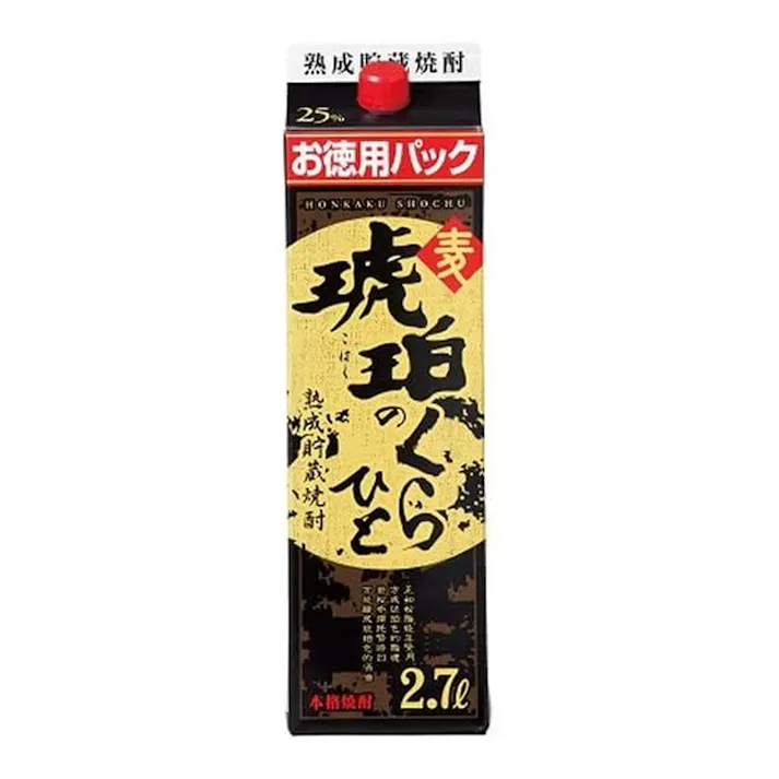 琥珀のくらひと 麦 25度 紙パック 2700ml【別送品】