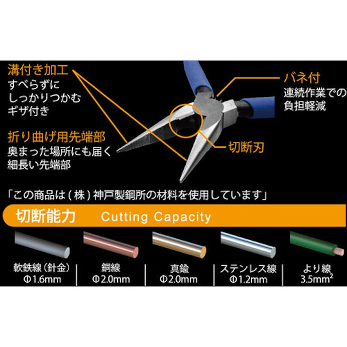 【CAINZ-DASH】ツノダ ミニチュアラジオペンチ　ＫｉｎｇＴＴＣ　ラジオペンチ　Ｎｏ．１３　全長１２４ｍｍ MR-120【別送品】