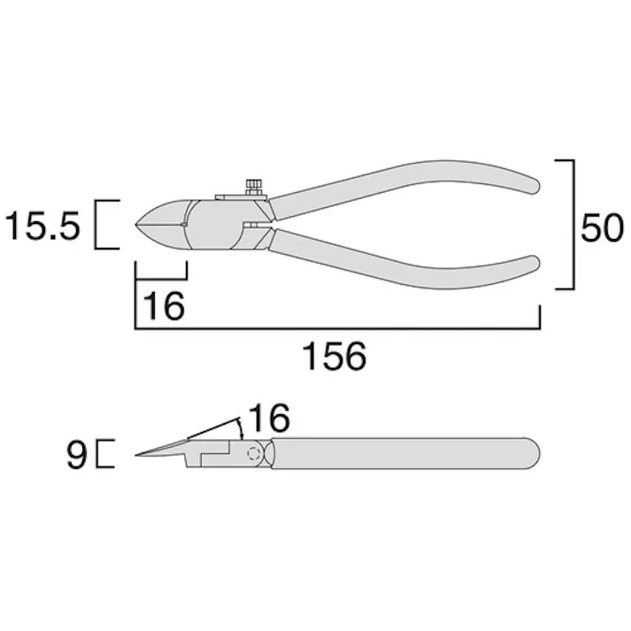 【CAINZ-DASH】フジ矢 バネ付プラスチックニッパ (ラウンド刃)150mm 90PR-150【別送品】