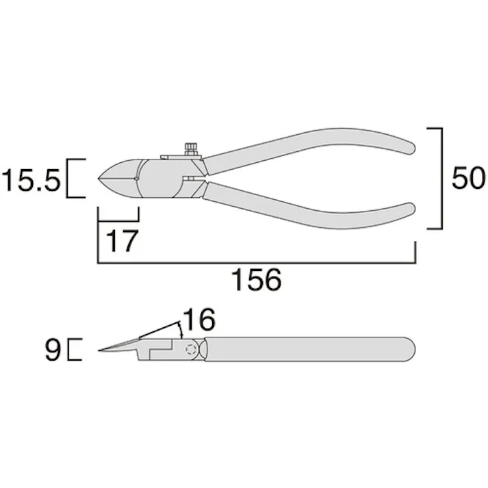【CAINZ-DASH】フジ矢 プラスチックニッパ (ストレート刃)150mm 90PS-150【別送品】