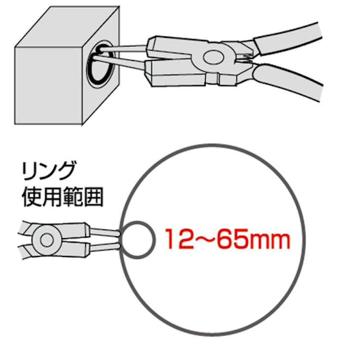 【CAINZ-DASH】フジ矢 スナップリングプライヤー FCS-185【別送品】