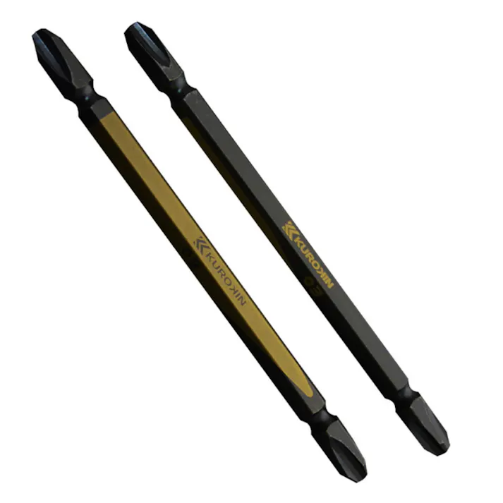 フジ矢 両頭ビット 黒金 +3×110mm 5302-110-BG 2本組