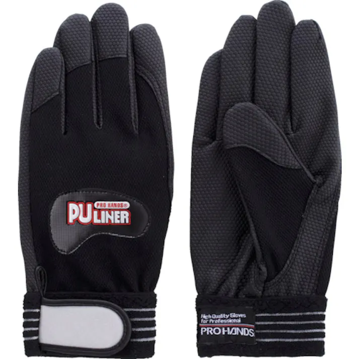 【CAINZ-DASH】富士グローブ 合成皮革手袋 PUライナーアルファ ブラック L 0782【別送品】