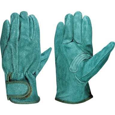 【CAINZ-DASH】富士グローブ 牛床革手袋　ＥＸ－３８０　グリーン　Ｍ 5364【別送品】