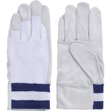 【CAINZ-DASH】富士グローブ 牛本革手袋（袖口ゴムタイプ）　Ｆ－８０６　白　Ｌ 5806【別送品】