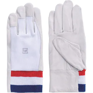 【CAINZ-DASH】富士グローブ 豚本革手袋(袖口ゴムタイプ) F-807 白 M 甲メリヤス 5824【別送品】