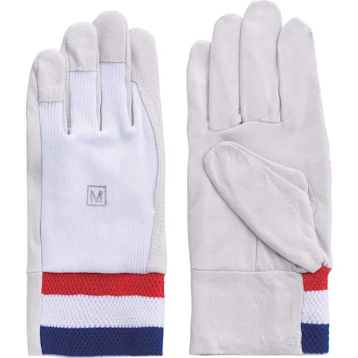 【CAINZ-DASH】富士グローブ 豚本革手袋(袖口ゴムタイプ) F-807 白 M 甲メリヤス 5824【別送品】