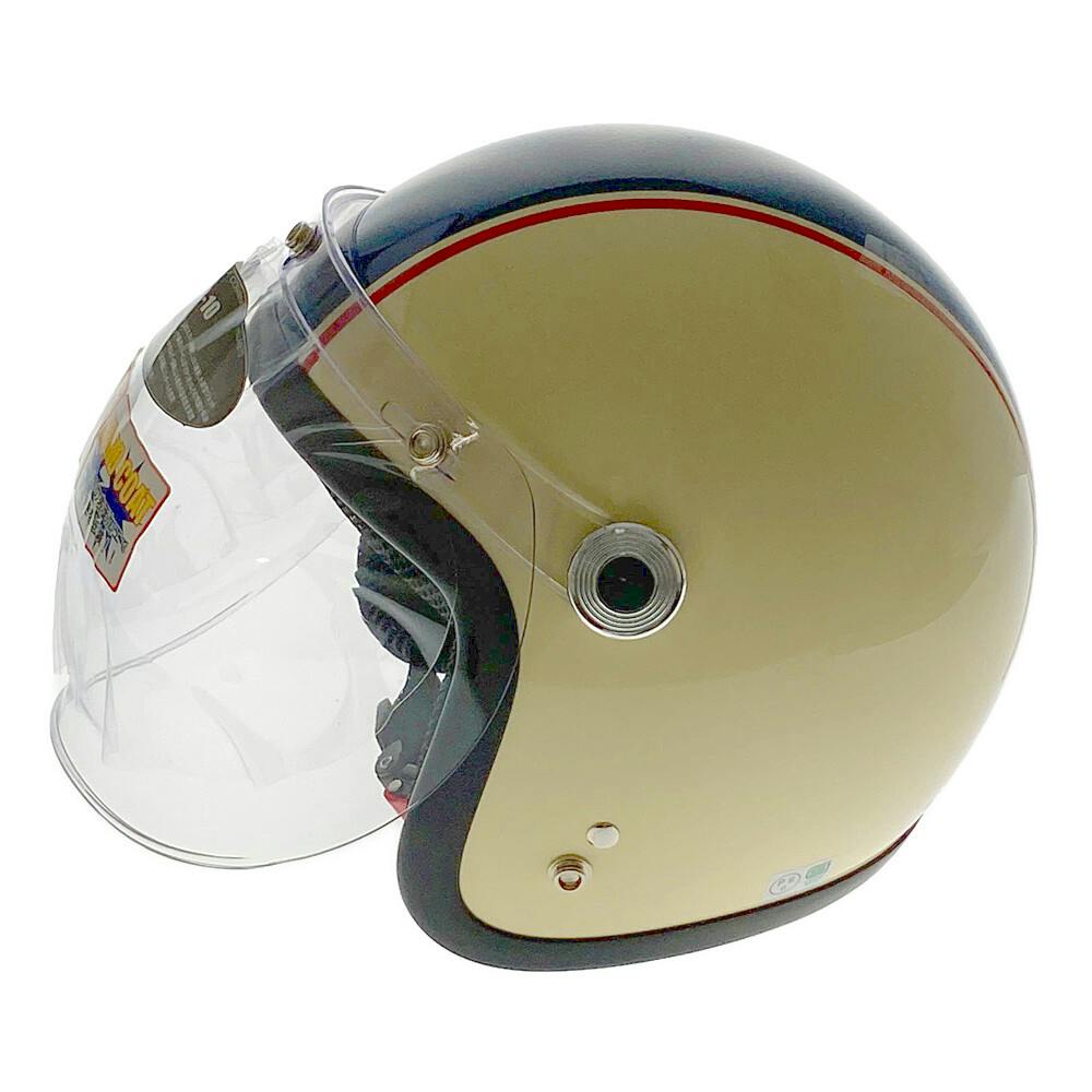 S53-54cmジェットヘルメットアカボドグリーンバイトヘルメットおしゃれABSインナー内装
