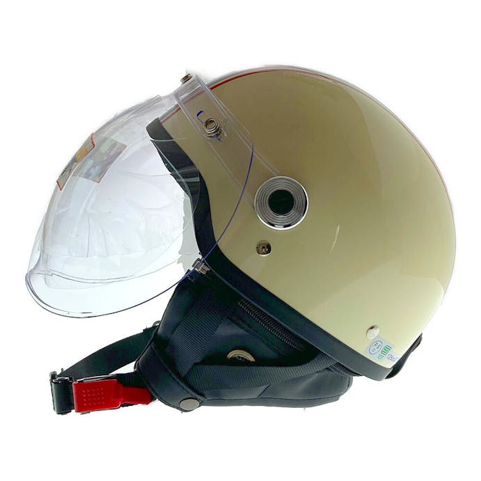 リード工業 バブルシールド付ハーフヘルメット アイボリー×ネイビー CR760