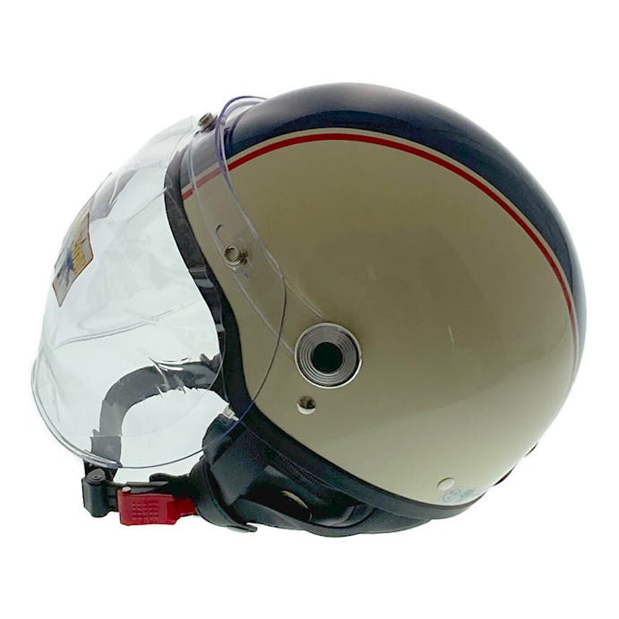 リード工業 バブルシールド付ハーフヘルメット アイボリー×ネイビー CR760